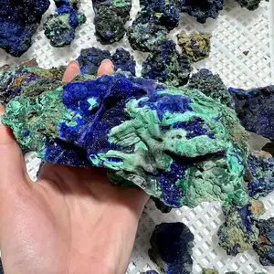 थोक उच्च गुणवत्ता प्राकृतिक किसी न किसी ब्लू Azurite क्वार्ट्ज क्रिस्टल कच्चे पत्थर Azurite खनिज नमूना