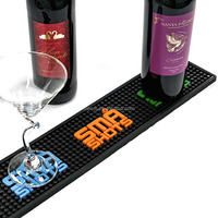 Tapis de barre en caoutchouc souple PVC personnalisable Logo en relief Type d'accessoire de barre Tapis de barre en caoutchouc Imprimé Options de personnalisation disponibles