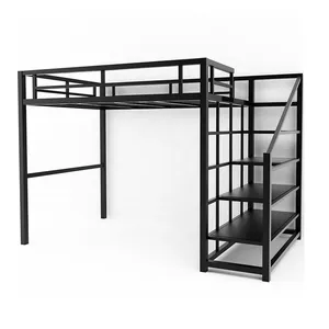 Single Queen King Dorm Adult Student Metal Bed Frame adult Loft bed School Home Hotel Hostel Use Bunk Bed