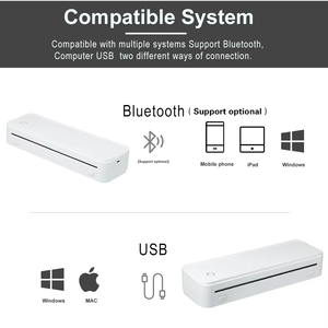 Imprimante thermique portable 300DPI Mini A4 Imprimante sans fil BT Applicable aux bureaux et aux étudiants Imprimante thermique portable - Product Image 6