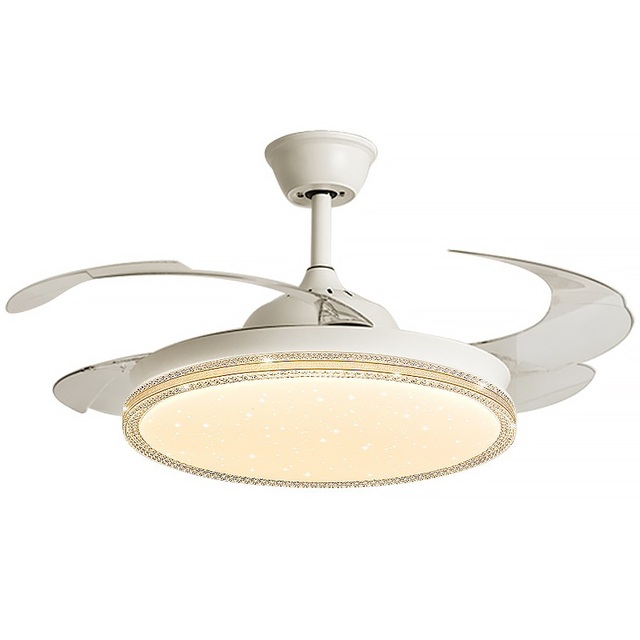 Modern Remote Control 3CCT Dimmable 42 Inch 6 Speeds Choice BLDC Motor Slient Led Invisible Ceiling Fan with Light