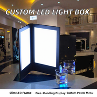 Boîte à lumière LED ronde personnalisable Ewen A2/A1 en acrylique et aluminium, 10-39W, ultra-mince, pour affichage publicitaire et menus