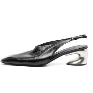 Tacchi a gancetto bassi personalizzati da donna <span class=keywords><strong>sandali</strong></span> a punta quadrata da donna con spalline posteriori causali da ufficio scarpe con Slingback piatte - Product Image 3