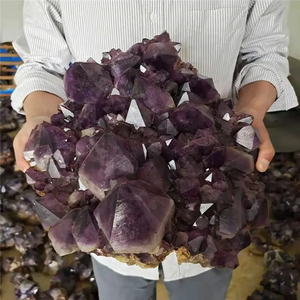 Bán buôn tự nhiên trắng rõ ràng tinh thể thạch anh cụm lớn Smoky Citrine cụm chữa bệnh nguyên đá thạch anh đá điểm để bán - Product Image 5