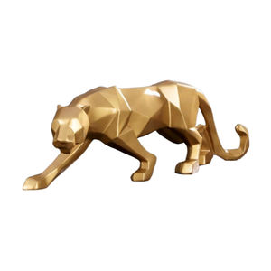الجملة الحديثة مجردة إكسسوارات ديكور منزلي هندسية النمر النحت الحياة البرية الحيوانية الراتنج ليوبارد تماثيل - Product Image 2