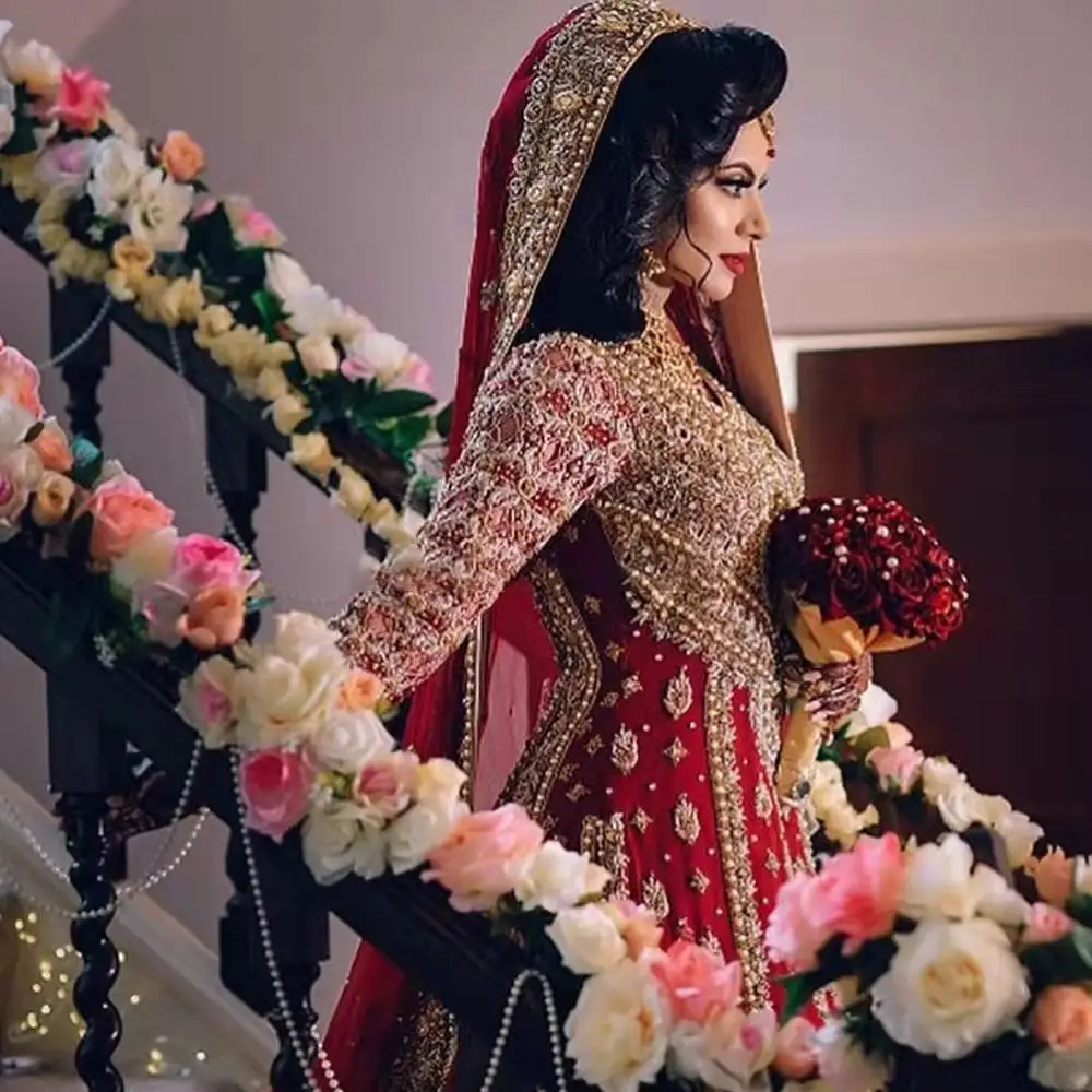 Nuovo abito da sposa musulmano Shari abito da sari da cerimonia abito da sari da sposa