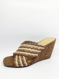 Sandales en <span class=keywords><strong>raphia</strong></span> Sexy à bout ouvert pour femmes sandales à bout carré été fermeture à enfiler résistant à l'usure respirant anti-dérapant pantoufle d'extérieur - Product Image 3