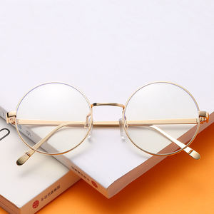 للجنسين ريترو مصمم المعادن صفر الديوبتر نظارات الراقي نظارات دائرية إطار بصري عادي قصر النظر الإطار مرآة النظارات - Product Image 4