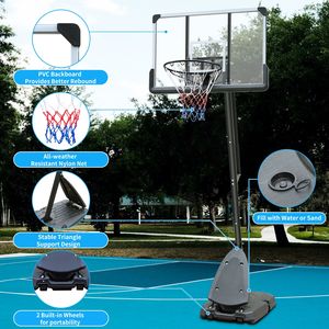 Panier de basket portable Db, réglable de 7,5 à 10 pieds, avec panneau de 44 pouces, équipement d'entraînement extérieur - Product Image 2