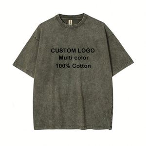 AI~MICH Clothing Manufacturer Men's T-<b>shirt</b> Custom Oversized Heavyweight Printing Cotton Acid Washed Graphic Vintage T <b>Shirts</b> - Product Image 2