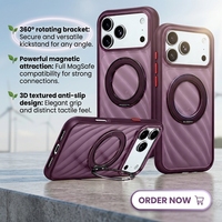 Étui de téléphone magnétique rotatif avec béquille pour iPhone 18 Pro Max 17 Pro Max 16 – Coque robuste avec support et design antidérapant texturé