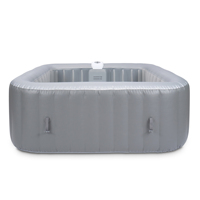 Bain à remous gonflable en PVC, capacité de 550 L, jacuzzi portable pliable pour l'extérieur, baignoire spa pour 2 personnes avec commande