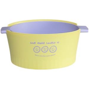 Double Layer Drain Basket <b>Plastic</b> <b>Kitchen</b> Fruit Vegetable Washing Colander Set Lemon Purple Small Large Two Piece - Product Image 4
