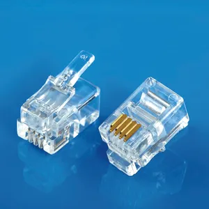 Модульный штекер Ethernet Rj11 Rj12 4P4C 6P6C UTP телефонный проводной разъем 100 штук