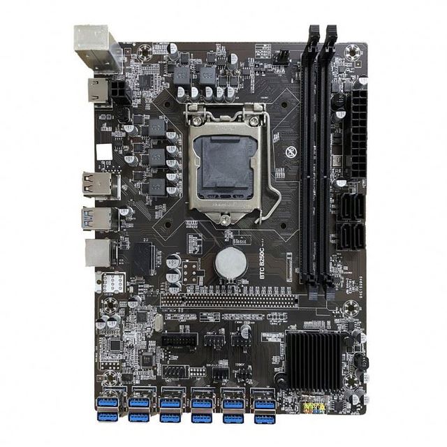 B250C 12 GPU USB 3.0 Computer Motherboard Graphics Card Slot PCIE 16X To USB 3.0 LGA1151 Supports DDR4 DIMM RAM