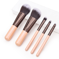 Ensemble de pinceaux de maquillage miniatures de haute qualité personnalisés, synthétiques, vegan, pour fond de teint, poudre, fard à paupières