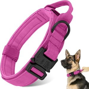 Ensemble collier et laisse tactique pour chien, collier de dressage réglable en nylon, poignée de contrôle, boucle en métal lourd, solide, tendance, réfléchissant - Product Image 3