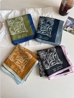 Op maat gemaakte paisley-lijnpatroon katoenen sjaal, op maat bedrukte vierkante bandana's met logo, 55*55cm, bandana's, nekdoek, hoofdsjaal, feest