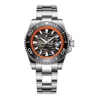 Montre de plongée en acier inoxydable avec logo personnalisé OEM, mouvement automatique japonais, aiguilles lumineuses, résistance à l'eau 300 m, montre pour homme