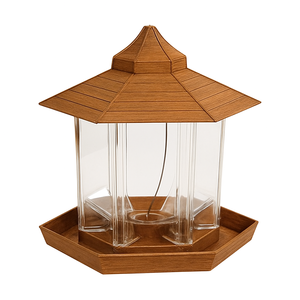 Lục giác treo chim hoang dã trung chuyển với hồ chứa hạt giống rõ ràng & mái Bảo vệ - Product Image 1