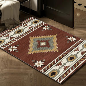 Alfombra de Entrada Rectangular de Estilo Marroquí con Diseño Geométrico, Imitación de Cachemira, Antideslizante y Resistente a las Manchas, Modelo H 409 - Product Image 2