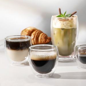 Tasse à café en verre transparent à double paroi, style nordique simple, sans poignée ni couvercle, résistante à la chaleur et au froid, pour café et jus - Product Image 2