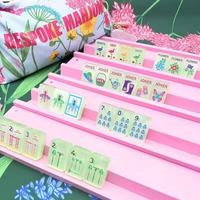Plaques de Mahjong Américain de Luxe pour Jardin, en Acrylique Sculpté, Pliables, pour 4 Joueurs, Design Personnalisé Matcha Perle, Universelles