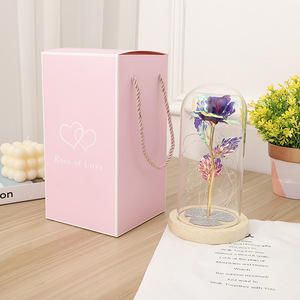 Romantico LED Flower Night Light Eternal Rose Glass paralume Christmas Valentine Holiday Gift Table Night Lamp - Product Image 4