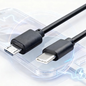 0,3 m USB <span class=keywords><strong>tipo</strong></span> C macho <span class=keywords><strong>Micro</strong></span> <span class=keywords><strong>B</strong></span> 2,0 macho corto OTG <span class=keywords><strong>cargador</strong></span> de datos para teléfonos móviles Android cobre puro PVC impresora USB Compatible - Product Image 1