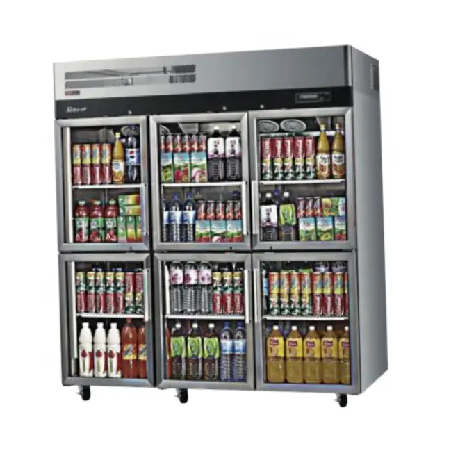 Kommerzielle Supermarkt Display Kühlschränke Sechs Glastür Bier Kühlschrank aufrecht Getränke kühler Gefrier schrank