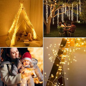 Luci Natalizie Impermeabili da 3 Metri <span class=keywords><strong>con</strong></span> 200 LED a Grappolo per <span class=keywords><strong>Soffitto</strong></span>, Camera da Letto, Ghirlande, Finestre, Matrimoni e Decorazioni per Albero di Natale - Product Image 6
