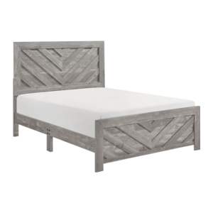 Contemporary Rustic Gray Queen Size Panel Bed with Mattress in a Box by DB, Wooden Bedroom <b>Furniture</b>, Fabric <b>Cover</b>, Polyester Ma - Product Image 4