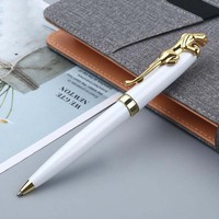 Stylo bille de luxe exécutif unique NM-025 avec clip léopard, recharge Parker 1,0 mm, logo personnalisé, encre noire/bleue