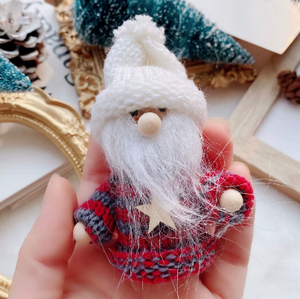 Cảm thấy ĐAN SỢI giáng sinh thủ công treo Santa búp bê, Giáng sinh bằng gỗ đầu Santa búp bê, giáng sinh Santa trang trí búp bê - Product Image 1