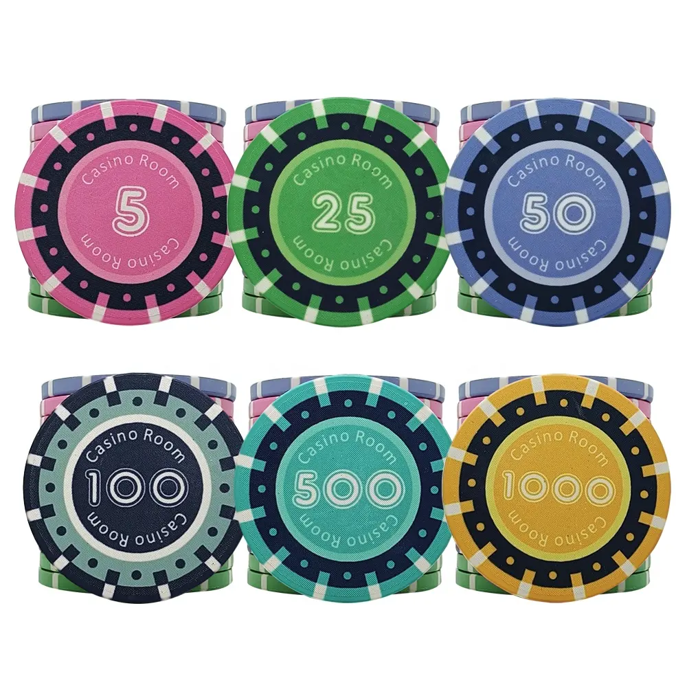 Grátis de amostra 39mm cerâmica de poker chips 10g, logotipo personalizado com valor em dinheiro, chip redondo para jogo de gambling de casamento