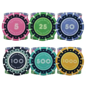 Fichas de póquer de cerámica de 39mm, logotipo personalizado con valor en efectivo, fichas redondas para juego de casino, muestra gratis, diseño gratis, 10g - Product Image 1