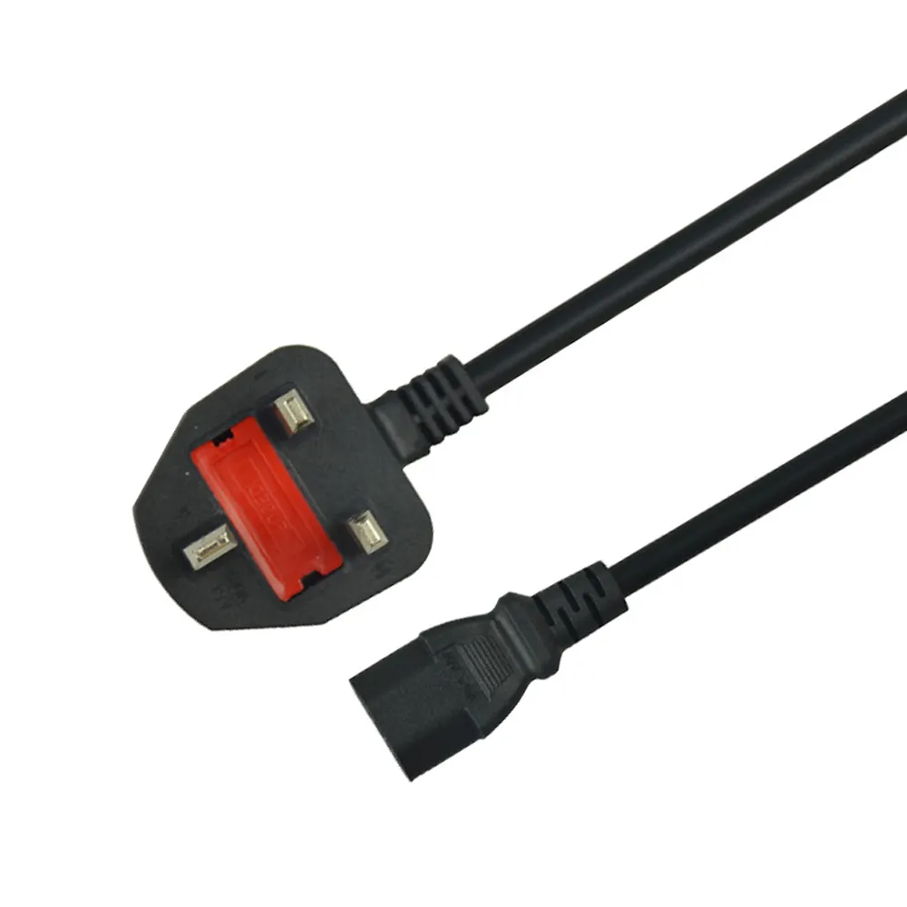 SIPU British Mains 3 Pin Power Cord IEC C13 UK Standard 3Pin AC Computer Cable Set Lead for Power Cords & Extension Cords