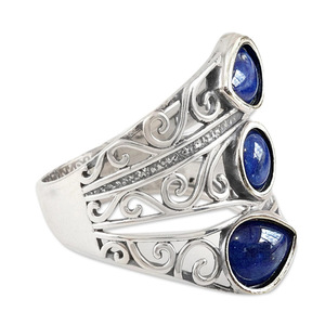 Anello Traforato Stile Goccia di Giada per Donne, Gioiello da Dito Vintage con Motivo a Nuvole - Product Image 5