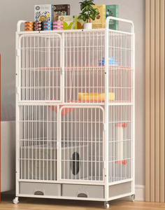 Cage pour chat pour la maison avec toilette intégrée, prix spécial, cage pour chat à trois étages avec un grand espace libre, grande villa pour chat - Product Image 1