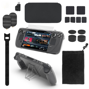 Kit Tideseer Steam Deck 19-en-1 : Étui Noir Cristal + Autocollant Écran Tactile + Tapis en Silicone + Film Trempé + Serre-câble - Product Image 4