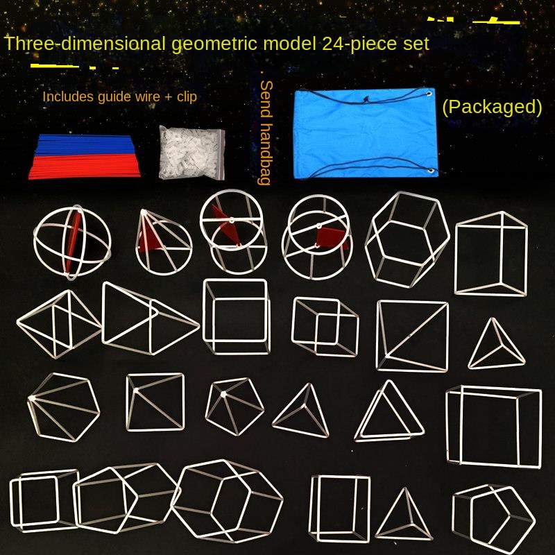 Conjunto de 24 piezas de modelos geométricos tridimensionales.
