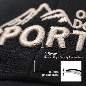 Casquette de baseball streetwear personnalisée OEM ODM avec logo, broderie 3D en relief de 3,5 mm, fabricant, extérieur, faible MOQ, échantillonnage <span class=keywords><strong>rapide</strong></span> - Product Image 4