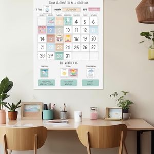Lịch Bỏ Túi biểu đồ lịch hàng tháng và thời tiết bỏ túi biểu đồ học tập cho trẻ em lớp học bảng thông báo và mẫu giáo - Product Image 4