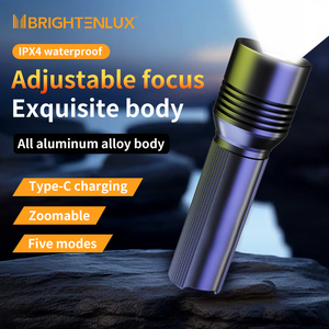 高ルーメン戦術懐中電灯1000LM | ランプビーズとアルミ合金ボディ付きUSB-C充電式LEDトーチ - Product Image 6