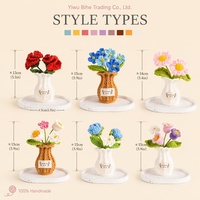 Vas Rajut Benang Katun Susu Buatan Tangan Impor BH, Pot Bunga Artifisial Phalaenopsis Forget-me-not