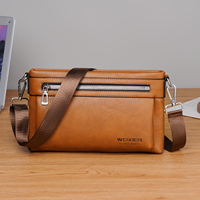 Bolso Bandolera de Cuero PU para Hombre WEIXIER, Resistente al Desgaste, con Cierre, para Teléfono Móvil, Impermeable, para Cintura