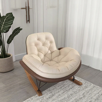 Chaise longue berçante de loisirs minimaliste moderne Salon Balcon Lumière Tissu de luxe Chaise de canapé simple