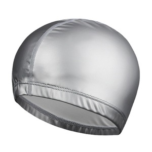 Gorro de Natación Personalizado con Logotipo, Recubrimiento de Cuero PU y Nailon, Protección para los Oídos, para Cabello Largo, Gorro de Natación Clásico Plano - Product Image 2