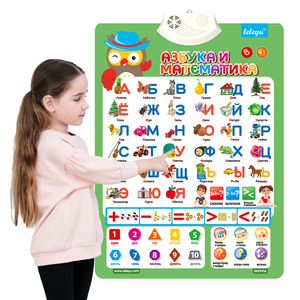 Alfabeto grafico a muro elettronico interattivo russo personalizzato numeri ABC alfabeto appeso Poster parlante alfabeto russo - Product Image 6
