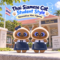 Breloque de téléphone chat siamois thaïlandais, figurine décorative mignonne de dessin animé pour ordinateur portable, téléphone portable, bureau, tableau de bord de voiture